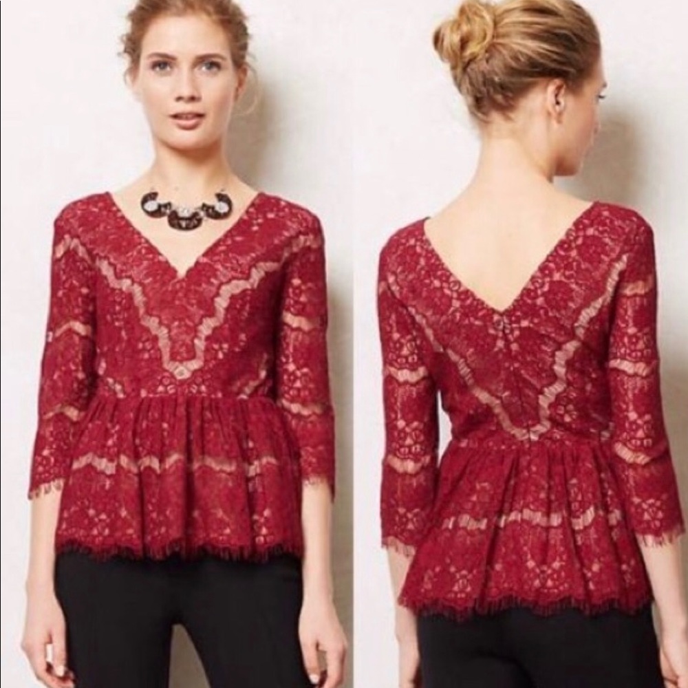 Maeve Needle‎ lace peplum blouse